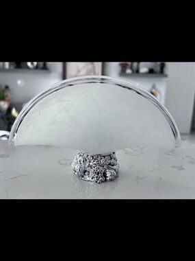 Arte Murano Italy “Linia Mary Kristall” Glass Napkin / Letter Holder,  7”